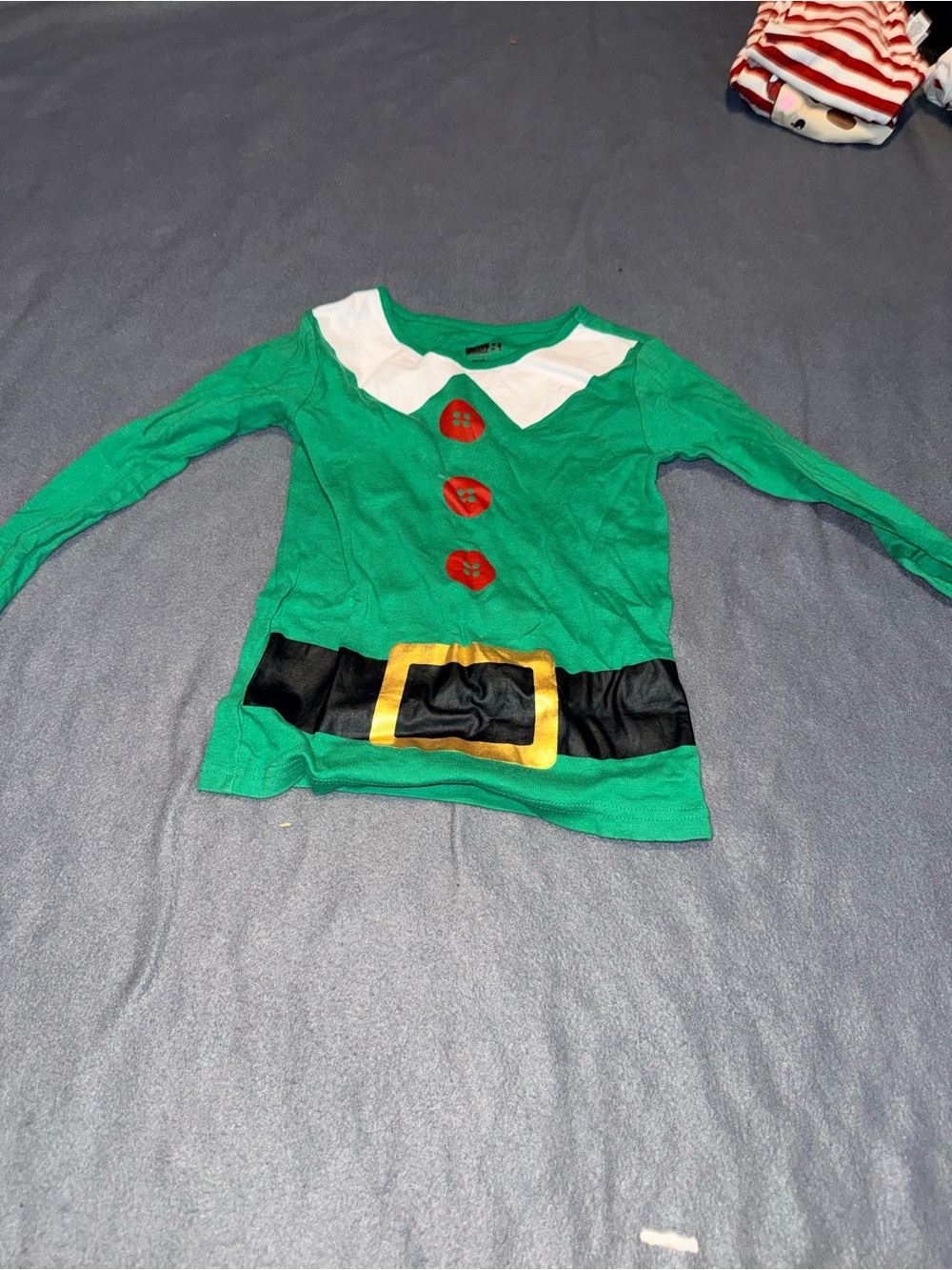 Crazy 8 Green Elf Costume Top with Red Button Accents